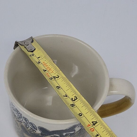 Vintage Retro Raccoon Wildlife Coffee Mug Tea Cup Japan 14 oz Brown White - Picture 8 of 11